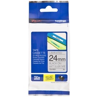 Brother Matte Tape 24mm x 8m Black on Silver TZe-M951