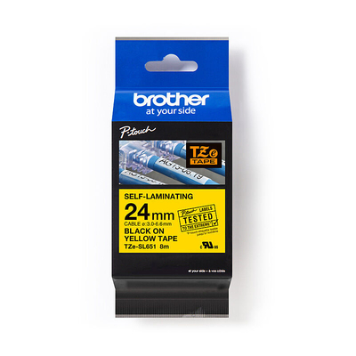 Brother TZE-SL651 Black on Yellow Labelling Tape 24mm x 8m