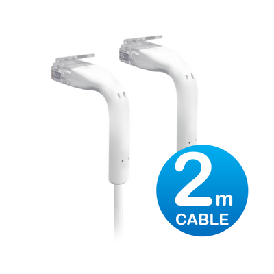 Ubiquiti Patch Cable 2m White, Both End Bendable to 90 Degree, RJ45 Ethernet Cable, Cat6, Ultra-Thin 3mm Diameter U-Cable-Patch-2M-RJ45