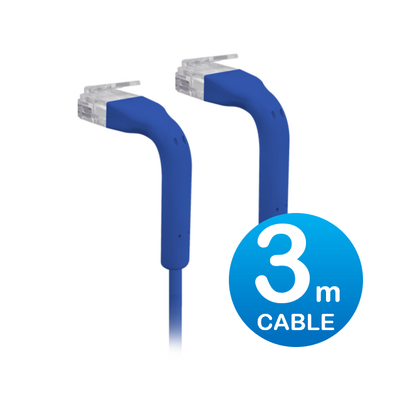 Ubiquiti Patch Cable 3m Blue, Both End Bendable to 90 Degree, RJ45 Ethernet Cable, Cat6, Ultra-Thin 3mm Diameter U-Cable-Patch-3M-RJ45-BL