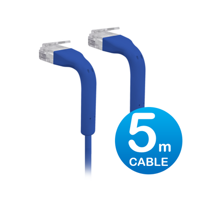 Ubiquiti Patch Cable 5m Blue, Both End Bendable to 90 Degree, RJ45 Ethernet Cable, Cat6, Ultra-Thin 3mm Diameter U-Cable-Patch-5M-RJ45-BL