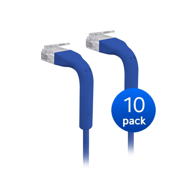 Ubiquiti UniFi Patch Cable, 10-Pack, Reduced Packaging (Low Plastic), Length 0.1m, Blue - U-CABLE-PATCH-RJ45-BL-10