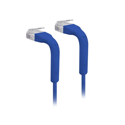 UniFi Patch Cable 10cm Blue, Both End Bendable to 90 Degree, RJ45 Ethernet Cable, Cat6, Ultra-Thin 3mm Diameter U-Cable-Patch-RJ45-BL