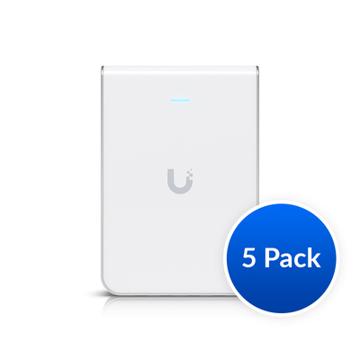 Ubiquiti UniFi Wi-Fi 6 In-Wall, U6-IW-5, *5 Pack* , Wall-mounted Access Point with a Built-in PoE Switch,115 m²  Coverage