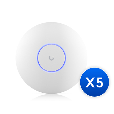 Ubiquiti UniFi WiFi 7 AP,5 Pack ,Ceiling-mount, AP 6 GHz Support, 2.5 GbE Uplink, 9.3 Gbps Over-the-air Speed,PoE+ Power,300+ Connect Device 