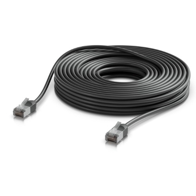 Ubiquiti UniFi Premium Patch Cable Outdoor, 15M,Black,Ultra-Thin, Rugged, Shielded Patch, Optimized, Perform Harshest Environments ,10 GbE networking.