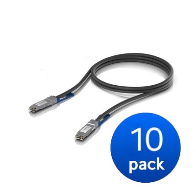 Ubiquiti 100G Direct Attach Cable, Cable length 1m, 10-Pack QSFP28 Direct Attach Cable With A 100 Gbps Max Data Rate 