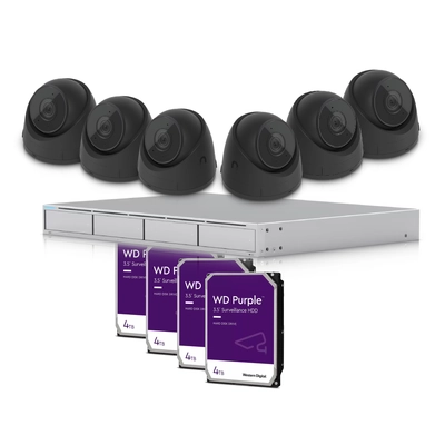 Ubiquiti Surveillance Starter Kit - Pack of 6x 4MP Turret Camera - BLACK