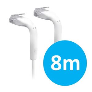Ubiquiti U-Cable-Patch-8M-RJ45 with both end bendable RJ45 8m - White | DeviceDeal