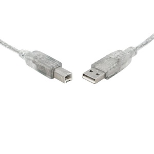 8WARE Pack of 10x USB 2.0 Printer Cable 2m A to B Transparent Metal Sheath UL Approved