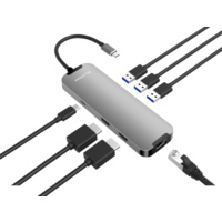 BLUPEAK OMSOL KLIK USB-C MULTI-PORT ADAPTER, 2 X HDMI, LAN, 3 X USB3.0, USB-C PD