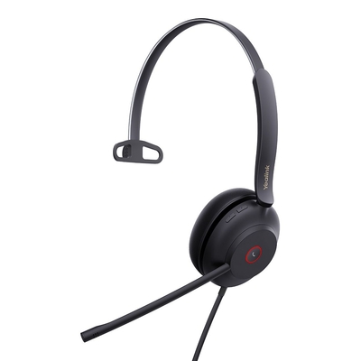 Yealink (UH37 Mono UC USB-C/A) Unified Communications USB Wired Headset, Mono, USB-C to USB-A Adapter, Dual Noise-Cancelling Mic, 35mm Speaker, Busyli