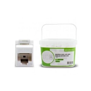 SERVEREDGE Universal Cat5e UTP RJ45 Modular Keystone Jack - White - Pack of 100