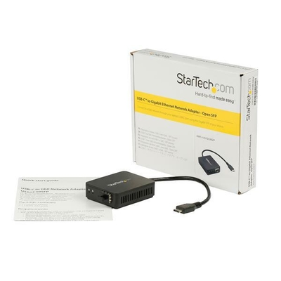 StarTech USB C to Fiber Optic Converter, Open SFP, Network Adapter - US1GC30SFP