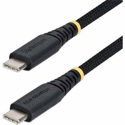 StarTech USB2CC15CMNCBR 15 cm USB-C 60W Braided Charging Cable - Black