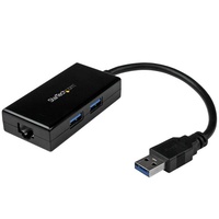 StarTech USB 3.0 to Gigabit Network Adapter with Built-In 2-Port USB Hub USB31000S2H