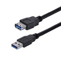 StarTech 1m Black USB 3.0 Male to Female USB 3.0 Extension Cable A to A - USB3SEXT1MBK