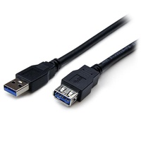 StarTech 2m Black USB 3.0 Male to Female USB 3.0 Extension Cable A-A - USB3SEXT2MBK