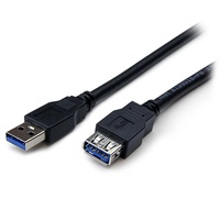 StarTech 2m Black USB 3.0 Male to Female USB 3.0 Extension Cable A-A