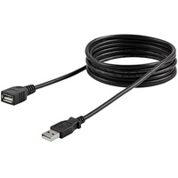 StarTech 2m USB 2.0 Type-A Extension Cable (M/F), Black - USBEXTAA6BK