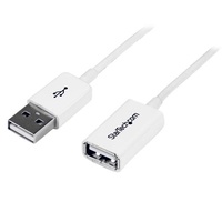 StarTech 2m USB Male to Female Cable, White USB Extension - USBEXTPAA2MW