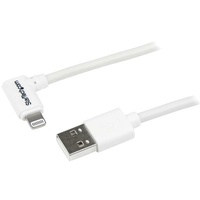 StarTech 1m Angled Lightning to USB Type-A Cable, White - USBLT1MWR