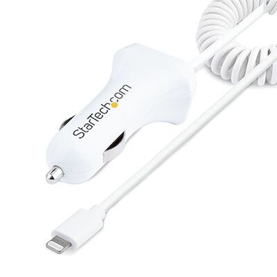 StarTech USBLT2PCARW2 Lightning Car Charger w/ Cable 2 Ports