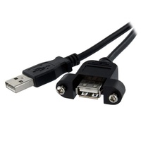 StarTech 1 ft Panel Mount USB Cable A to A, F/M - USBPNLAFAM1