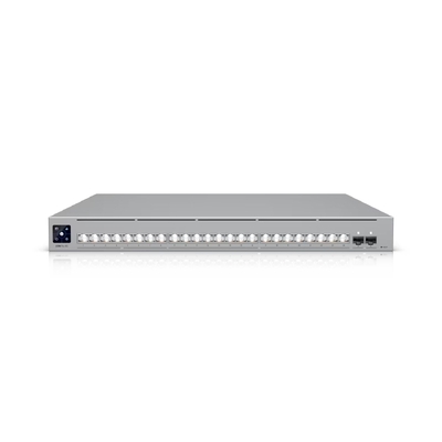 Ubiquiti  Pro XG 24, Professional-grade, 24-port Layer 3, Etherlighting Switch , (16) 10 GbE, (8) 2.5 GbE, (2) 25G SFP28 ports, DC Power Backup Ready 