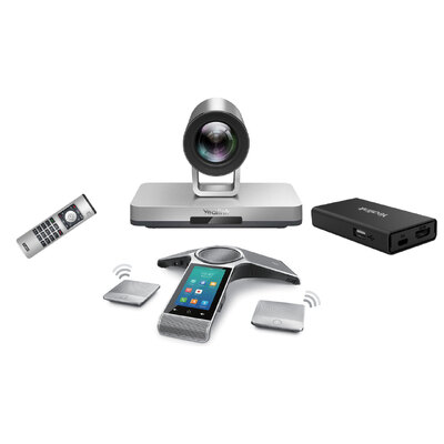 Yealink VC800-PHONE-WIRELESS Codec with Conference Phone, two CPW90 Wireless Expansion Microphones, and Sharing Box