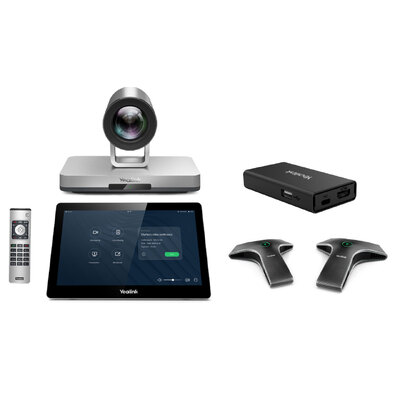 Yealink VC800-VCM-CTP-VCH VC800 Codec, CTP20 touch panel, two VCM34 microphones, VCH51 Sharing box, VCR11 