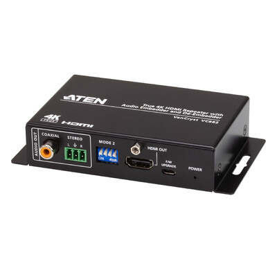 ATEN VC882-AT-U True 4K HDMI Repeater with Audio Embedder and De-Embedder