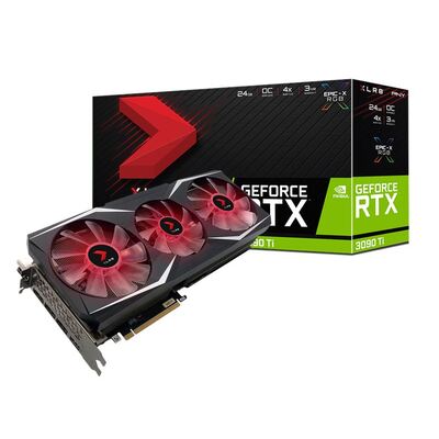 PNY nVidia GeForce RTX 3090 Ti 24GB RGB XLR8 Gaming REVEL EPIC-X Triple Fan 10752 Cuda 21G0bps 1560/1875MHz 8K@60Hz 3xDP 1xHDMI 4xDisplays Video Card