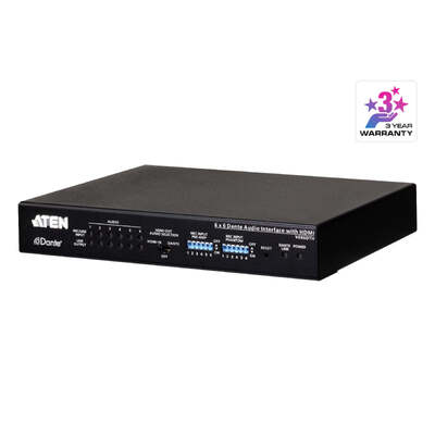 ATEN VE66DTH-AT-U 6 x 6 Dante Audio Interface with HDMI