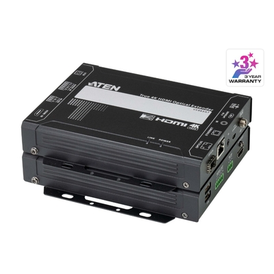 Aten True 4K HDMI Multi-mode Optical Extender 4K @ 300m - (4K@300m (K1, MM)), Lossless transmission of up to 4096 x 2160 / 3840 x 2160 @ 60 Hz (4:4:4)