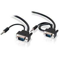 Alogic 10m Pro Series Slim flexible VGA Cable with 80cm/30cm 3.5mm Stereo (M/M)