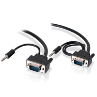 Alogic 7.5m Pro Series Slim flexible VGA Cable with 80cm/30cm 3.5mm Stereo (M/M)