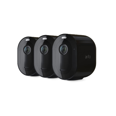 Arlo Pro 5 Black 2K Spotlight Wire-Free Camera, 3 Pack