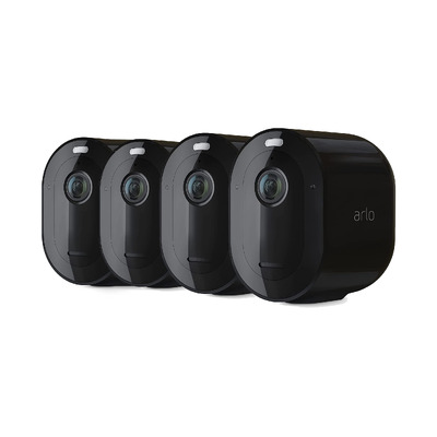 Arlo Pro 5 Black 2K Spotlight Wire-Free Camera, 4 Pack