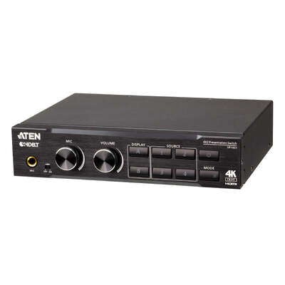 ATEN VP1421-AT-U 4 x 2 True 4K Presentation Matrix Switch with Scaling, DSP, and HDBaseT-Lite