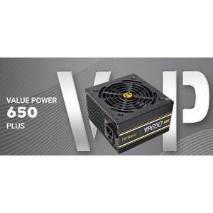 Antec VP650P PLUS 650w PSU. 80+ Certified @ 85% Efficiency AC 120V - 240V, Continuous Power, 120mm Silent Fan. 3 Years Warranty. Performance and Value
