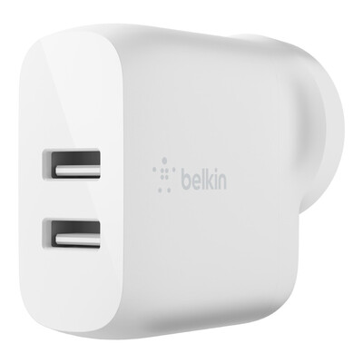 Belkin BOOSTCHARGE Dual USB-A Wall Charger 24W - Universally compatible - White - White