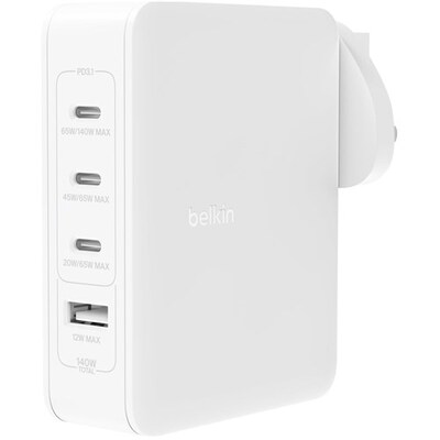 BELKIN 4 PORT GAN WALL CHARGER- WHITE - WCH014BTWH-V3