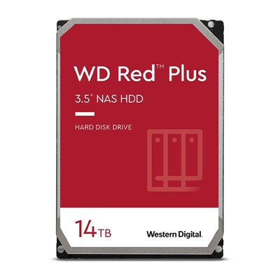 Western Digital WD Red Plus 14TB 3.5' NAS HDD SATA3 7200RPM 512MB Cache 24x7 NASware 3.0 CMR Tech WD140EFFX