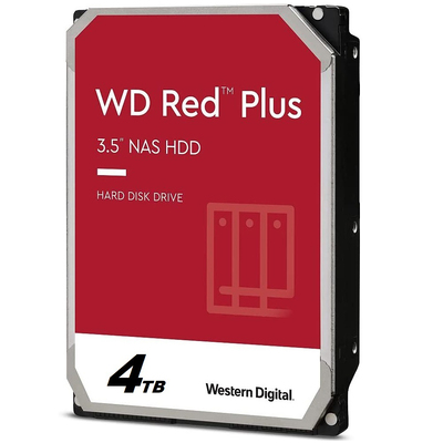 Western Digital 4TB WD Red Plus WD40EFPX  - 3.5" HDD Internal - SATA (SATA/600) CMR Method - 5400rpm