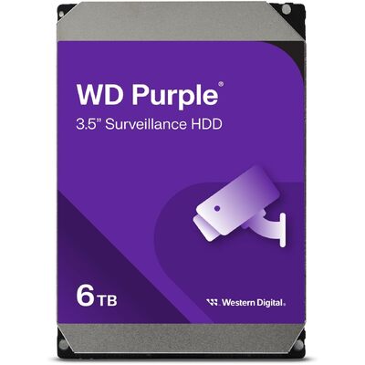 Western Digital WD Purple 6TB 3.5' Surveillance HDD 5400RPM 64MB SATA3 175MB-s 180TBW