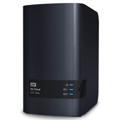 Western Digital WD My Cloud EX2 Ultra 24TB 2 Bay NAS 1.3GHz Dual-Core 1GB DDR3 RAID 2xUSB3.0 GbE LAN Sync Auto Backup 256 AES Encrypt Windows MAC