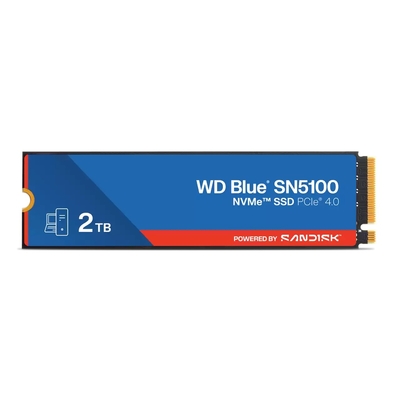 WD 2TB Blue WDS200T5B0E 00CPE0 Sandisk SN5100 NVMe™ SSD , M.2 2280, PCIe Gen4, Read 7100MB/s, Write 6700MB/s, 1000K/1300K IOPS, TBW 900