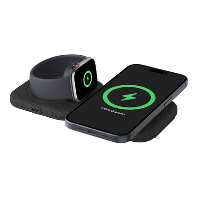 BELKIN WIZ026AUBK 2-in-1 Magnetic Charging Travel Pad with Qi2 15W