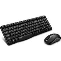 RAPOO X1800S 2.4GHz Wireless Optical Keyboard Mouse Combo Black - 1000DPI Nano Receiver 12m Battery